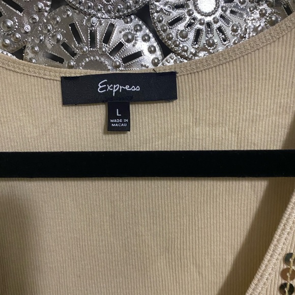 2 Express sequin front tank tops, size large. 1 purple and 1 gold. Sold as set. - Picture 5 of 10